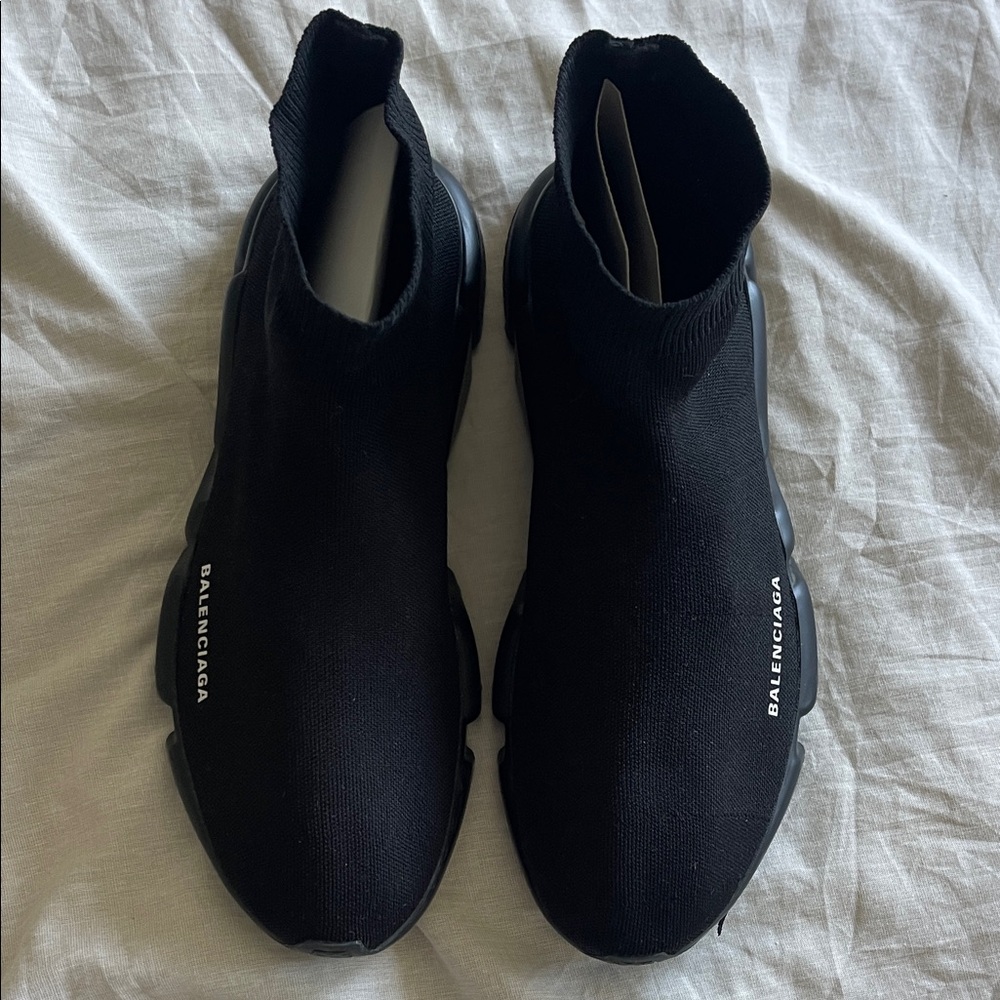Balenciaga Men's Speed 2.0 Recycled Knit Sneaker in Black - Picture 6 of 7
